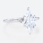 2ct Lab Grown Diamond Rings​ Marquise Cut Three Stone Promise Ring in White Gold