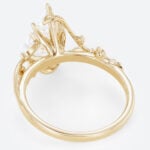 Kite Cut Lab Grown Diamond Rings​ 1.2ct Botanical 5 Claw Prong Engagement Ring in Yellow Gold