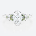 1ct Marquise Cut Lab Grown Diamond Rings Floral Cluster 4 Claw Engagement Ring in White Gold