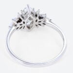 1ct Marquise Lab Created Diamond Rings​ with Floral Opal Side Stone Engagement Ring in White Gold