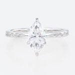 1ct Solitaire Lab Diamond Rings​ Marquise Cut 6 Claw Prong Engagement Ring in White Gold