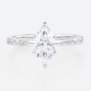 1ct Solitaire Lab Diamond Rings​ Marquise Cut 6 Claw Prong Engagement Ring in White Gold