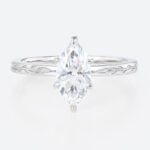 1ct Solitaire Lab Diamond Rings​ Marquise Cut 6 Claw Prong Engagement Ring in White Gold