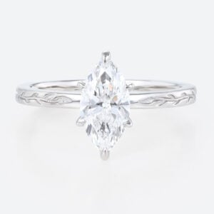1ct Solitaire Lab Diamond Rings​ Marquise Cut 6 Claw Prong Engagement Ring in White Gold