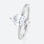 1ct Solitaire Lab Diamond Rings​ Marquise Cut 6 Claw Prong Engagement Ring in White Gold