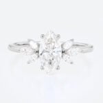1ct Marquise Cut Lab Created Diamond Rings​​ Unique 4-Prong Ring in White Gold