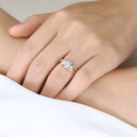 1ct Round Cut Lab Diamond Rings Set Celestial Design Engagement Ring