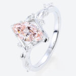 1ct Marquise Cut Lab Pink Diamond Ring Nature-Inspired 6 Claw Engagement Ring in White Gold