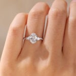 Lab Produced Diamonds Rings Oval Wedding Rings Gold Ring White