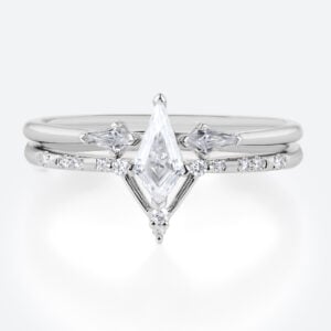 Custom Kite Moissanite Engagement Ring Set