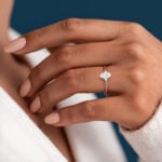 2ct Lab Grown Diamond Rings​ Marquise Cut Three Stone Promise Ring in White Gold