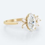 Marquise Cut Lab Grown Diamond Unique 4-Prong Engagement Ring (5)