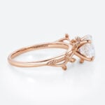 Oval Moissanite Promise Ring Solitaire Vine & Leaf Engagement Rings in Rose Gold