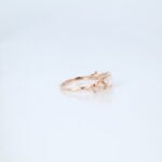 Oval Moissanite Promise Ring Solitaire Vine & Leaf Engagement Rings in Rose Gold