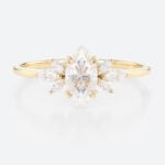 1ct Marquise Moissanite Ring​ Unique Moissanite Gold Bridal Ring
