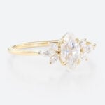 1ct Marquise Moissanite Ring​ Unique Moissanite Gold Bridal Ring