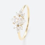 1ct Marquise Moissanite Ring​ Unique Moissanite Gold Bridal Ring