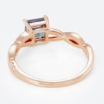 Interlaced Princess Cut Alexandrite Rings​ 0.8ct Pavé Engagement Ring with Infinity Design in Rose Gold