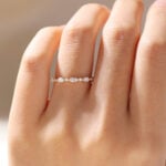 3/4 Eternity Lab Diamond Ring 0.4ctw Marquise Cut Lab Diamond Ring in Yellow Gold