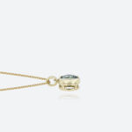 Round Green Sapphire Necklace Solitaire Celestial Glow Pendant in Yellow Gold
