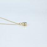 Round Green Sapphire Necklace Solitaire Celestial Glow Pendant in Yellow Gold