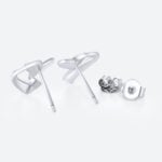 White Gold Lab Diamond Earrings​ Heart-Shaped Pavé Stud Earrings