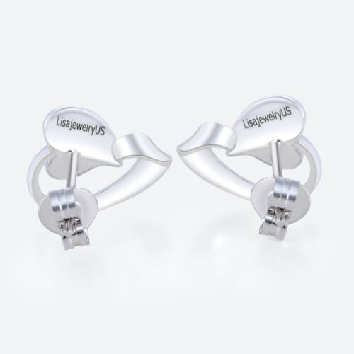 Heart-Shaped White Gold Lab Diamond Earrings Studs