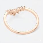 0.27ct Curved Lab Diamond Ring​ Multi-cut Stacked Wedding Rings in Rose Gold