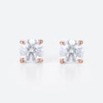 0.5ctw Round Cut Lab Grown Diamond Classic Stud Earrings Claw Prong Earrings in Rose Gold