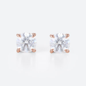0.5ctw Round Cut Lab Grown Diamond Classic Stud Earrings Claw Prong Earrings in Rose Gold