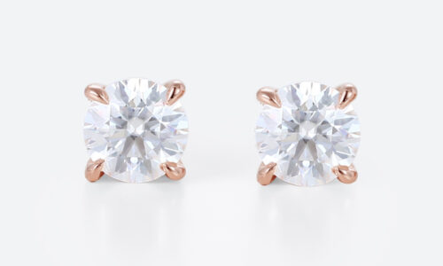 0.5ctw Round Cut Lab Grown Diamond Classic Stud Earrings Claw Prong Earrings in Rose Gold (1) 0.5ctw Round Cut Lab Grown Diamond Classic Stud Earrings Claw Prong Earrings in Rose Gold