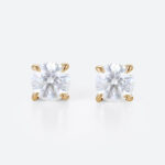 0.5ctw Round Cut Lab Grown Diamond Classic Stud Earrings Claw Prong Earrings in Yellow Gold