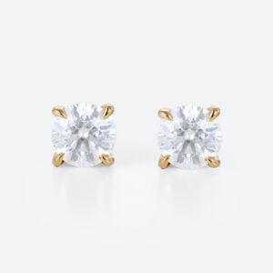 0.5ctw Round Cut Lab Grown Diamond Classic Stud Earrings Claw Prong Earrings in Yellow Gold