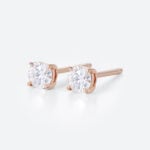0.5ctw Round Cut Lab Grown Diamond Classic Stud Earrings Claw Prong Earrings in Rose Gold