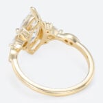 1.5ct Marquise Cut Lab Grown Diamond Ring | Vintage Milgrain 4-Claw Engagement Ring in Yellow Gold