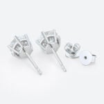 Round Lab Diamond Stud Earrings 2ctw Six-Prong Setting Earrings in White Gold