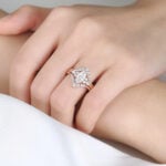 3PCS Marquise Moissanite Ring​ Chevron Stacking Bridal Ring Set in Rose Gold