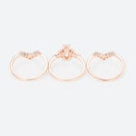 3PCS Marquise Moissanite Ring​ Chevron Stacking Bridal Ring Set in Rose Gold