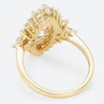 3ct Lab Grown Diamond Rings​ Marquise Floral Halo Cluster 6-Prong Ring in Yellow Gold