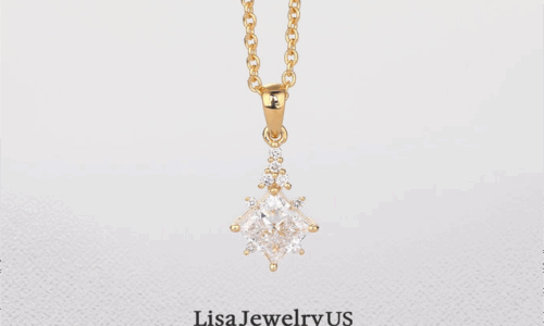 Everyday Luxury Jewelry: Vintage Princess Cut Lab Diamond Necklace Cluster Pendant Necklace Everyday Luxury Jewelry: Vintage Princess Cut Lab Diamond Necklace Cluster Pendant Necklace