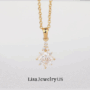 Everyday Luxury Jewelry: Vintage Princess Cut Lab Diamond Necklace Cluster Pendant Necklace
