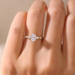 Moissanite Vintage Engagement Rings Oval Cut Classic Gold Rings in yellow gold