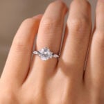 Moissanite Oval Ring Classic White Gold Oval Engagement Rings
