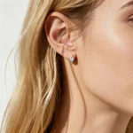 Kite Cut Lab Diamond Stud Earrings Art Deco 14k Gold Stud Earrings​ in Rose Gold
