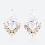 Kite Cut Lab Diamond Stud Earrings Art Deco 14k Gold Stud Earrings​ in Yellow Gold