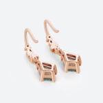Vine Drop Earrings Kite Cut Moss Agate Dainty Earrings with Lab Diamond Accents in Rose Gold