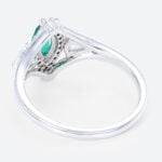 0.25ct Marquise Cut Emerald Engagement Rings​ Art Deco Inspired Ring in White Gold
