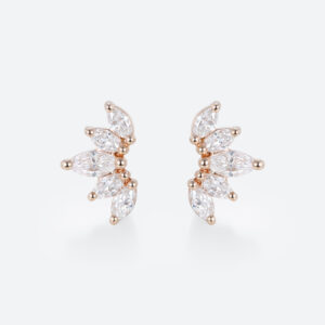 0.34ct Lab Diamond Stud Earrings for Women Marquise Angel Wing Earrings in Rose Gold