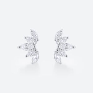 0.34ct Lab Diamond Stud Earrings for Women Marquise Angel Wing Earrings in White Gold