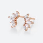 0.34ct Lab Diamond Stud Earrings for Women Marquise Angel Wing Earrings in Rose Gold